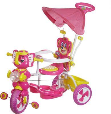

Fun Ride Tiscon Kids Musical Tricycle with Canopy, Storage Basket and Parent Push Handle (Pink) Tricycle(Pink)