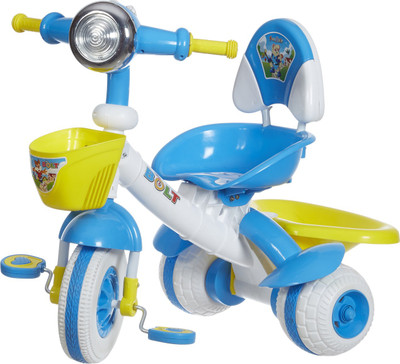 

Fun Ride Bolt Kids Tricycle with High Back Rest, two Storage Baskets and LED Lights and Music (Blue) Tricycle(Red)