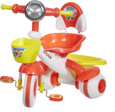 

Fun Ride Bolt Kids Tricycle with High Back Rest, two Storage Baskets and LED Lights and Music (Red) Tricycle(Red)