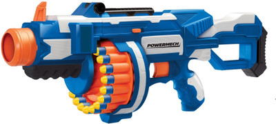 

Buzz Bee Air Warrior POWERMECH Full Motorized Blaster Toy Gun with 25 Long Distance Darts(Blue)
