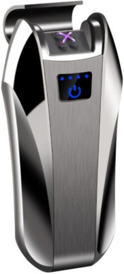 Arc Lighter Arc USB Lighter Exotic Lighter Rechargeable Flameless Electronic Windproof Double Plasma Cigarette Lighter(Grey)