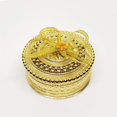 

INAAYA Sindoor Box for Women | Bridal Girls Sindoor Box - Gift Box (Set of 4) multipurpose Vanity Box(Gold)