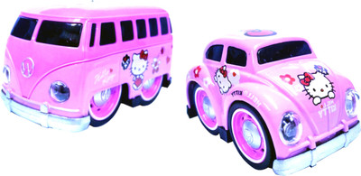 

Effe Shoppe Disney Diecast Metal Body Hello Kitty Car and Bus Toys with Lights and Music(Pink)