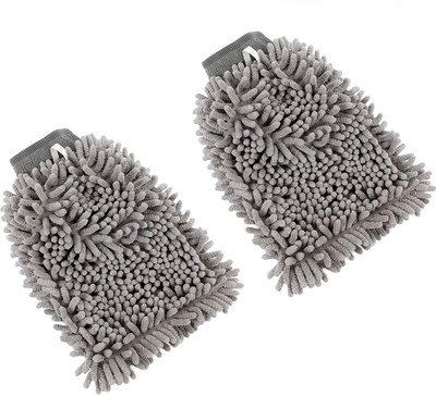 Auto Hub Microfiber Vehicle Washing  Hand Glove(Pack Of 2)