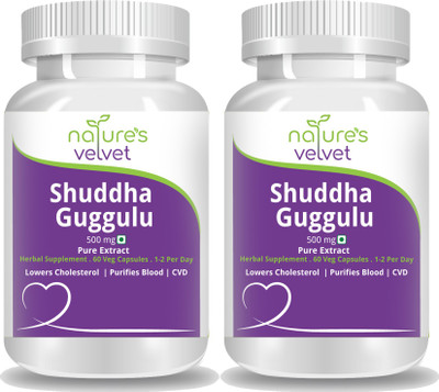 

Natures Velvet Lifecare Shuddha Guggulu Pure Extract 500 mg, 60 Veggie Capsules -Pack of 2(120 No)