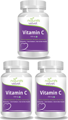 

Natures Velvet Lifecare Vitamin C 1000mg, 60 Tablets - Pack of 3(180 No)
