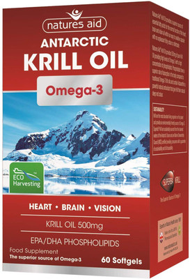 

Natures Aid 500mg Krill Oil Omega-3 60 Capsules(500 mg)