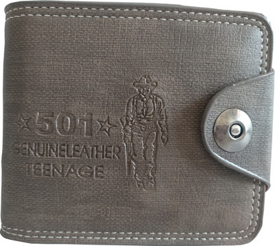 

Teenage Men Brown Artificial Leather Wallet(9 Card Slots)