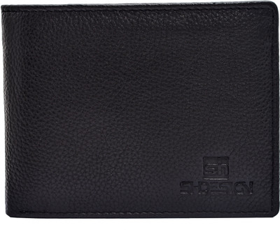 

SHDESIGNS Men Black Genuine Leather Wallet(3 Card Slots)