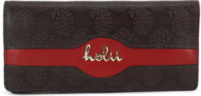 

Holii Women Brown, Maroon Genuine Leather Wallet(13 Card Slots), Multi