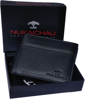 

Nukaichau Men Black Genuine Leather Wallet(3 Card Slots)