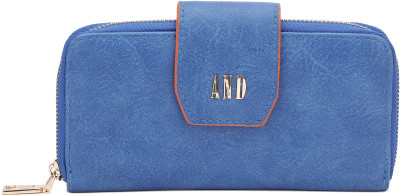 

AND Women Blue Artificial Leather Wallet(8 Card Slots), Royal blue