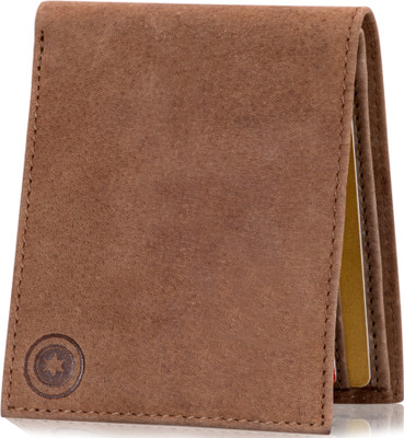 POLLSTAR Men Tan Genuine Leather Wallet(6 Card Slots)