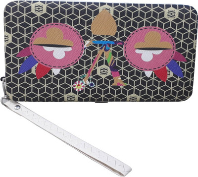 

SALIENT Girls Multicolor Canvas Wallet(6 Card Slots), Black