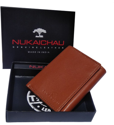 

Nukaichau Men Brown Genuine Leather Wallet(3 Card Slots)