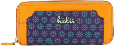 

Holii Women Yellow, Blue Genuine Leather Wallet(8 Card Slots), Multi