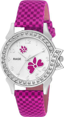 

Rage Enterprise R-804 Pink Designer Dial Fancy Strap Men & Women Watch - For Girls