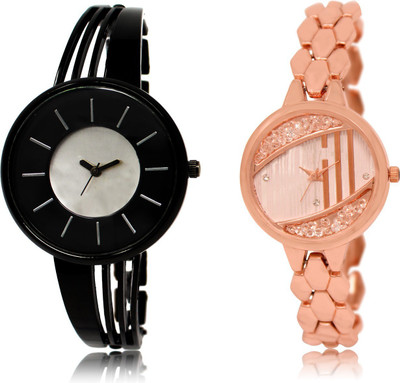 

The Shopoholic New Stylist Latest Black And Silver And Rose Gold Dial Analog Watch For Girls For Girls Watch Watch - For Women