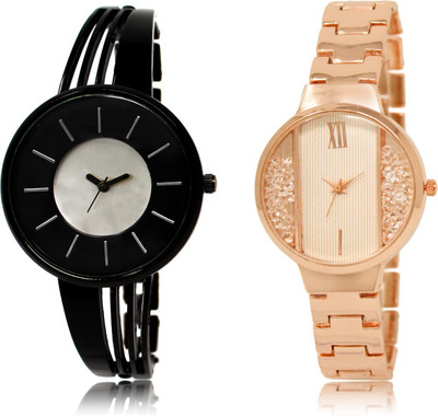 

The Shopoholic Stylist Designer Combo Pack 2 Black And Silver And White Dial Analog Watch For Girls Fashion Watches For Girls Watch - For Women