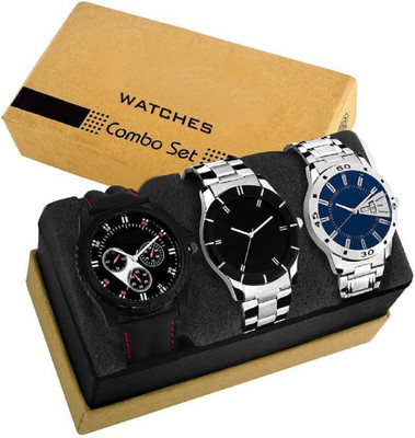 

Sponix Mart New fantastic combo-of-three-metallic-and-leather-super-quality Watch - For Men