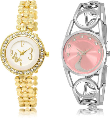 

The Shopoholic Fashionable Funky Look White And Pink Dial Analog Watch For Girls Woman Watchs Leather Watch - For Women