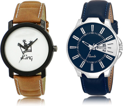 

The Shopoholic Fashionable Fancy CollectionÃÂ White And Blue Dial Analog Watch For Boys Watch For Men Leather Watch - For Men