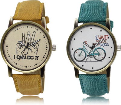 

The Shopoholic Stylist Designer Combo Pack 2 Brown And White Dial Analog Watch For Boys And Girls Stylish Watch Watch - For Men