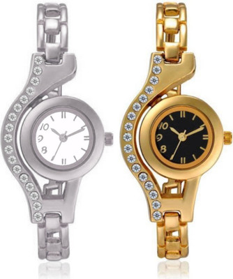 

Celora R.Cut Diam. Ring-3 Analogue Designer Black Dial Metal Strap Combo Watch - For Women