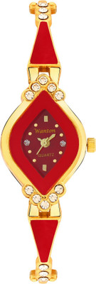 

WANTON Z1 Gold and red diamond studded stylish and attractive design watch for women Watch - For Women