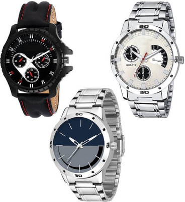 

TOXA New Super Fantastic Fashionable 3-Combo Watches Metallic and Leather Watch - For Men