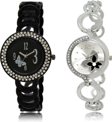 

The Shopoholic Stylist Designer Combo Pack 2 Black And Silver Dial Analog Watch For Girls Womens Watchs Watch - For Women