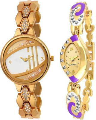 

TRUE KART New Gold Color Letest fresh Arrival attractive Designer looks Combo Watch - For Women
