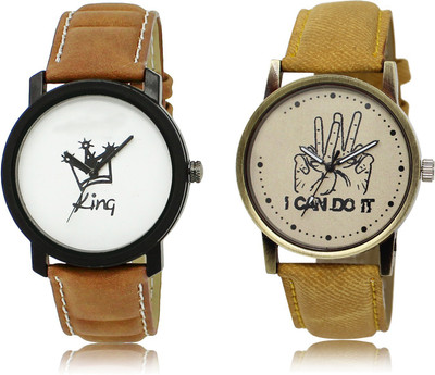 

The Shopoholic New Stylist Latest White And Brown Dial Analog Watch For Boys Mens Leather Watches Watch - For Men