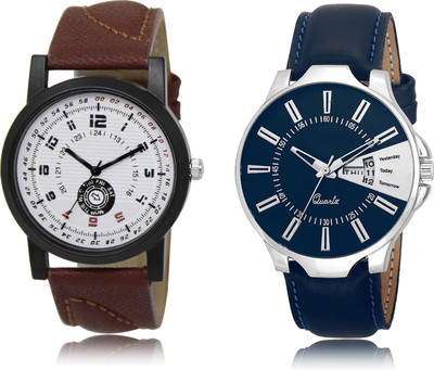 The Shopoholic Best Combo Pack White And Blue Dial Analog Watch For Boys Watch Formal Men Watch - For Men