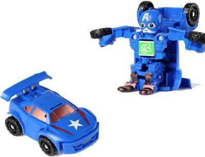 

Emob Automatic 2 in 1 Mini Transformer Converting Action Figure to Car Toy for Kids(Blue)