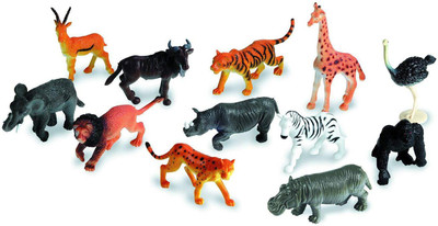 

Orange Wire Wild Animals Figures Set for Kids - Medium (Pack of 12)(Multicolor)