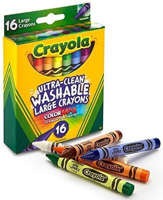 

Crayola 52-3281 Large Washable Crayons Assorted Colors 16 Count (Pack of 2)