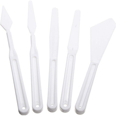

R H lifestyle Artist's White Plastic Palette & Painting Knives Set of 5