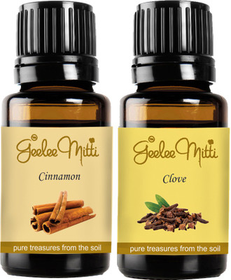 

Geeleemitti Pure Clove and Cinnamon Essential Oil Combo Pack of 2(20 ml)