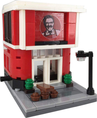 

Happy GiftMart Fast Food Joints 4 in 1 Lego Like Building Blocks from Sembo Blocks 540 Pieces to Construct McDonalds Star Bucks KFC and Ice Cream Parlour Educational Toy for Kids(Multicolor)