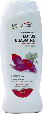 

Satinance Lotus & Jasmine Shower Gel (For Face & Body) - No Added Perfume & Colours, SLS, Sulphate & Paraben Free(100 ml)