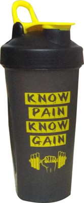 

Chubs Premium quality Know pain know gain protein shaker with steel wire ball 700 Shaker(Pack of 1, Black)