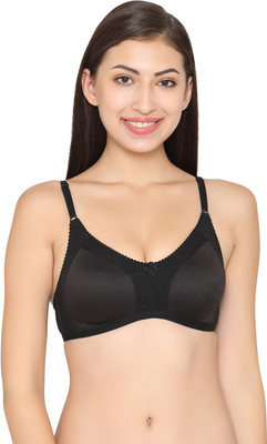 Clovia Cotton Rich Non-Wired Spacer Cup T-Shirt Bra Women T-Shirt Non Padded Bra(Black)