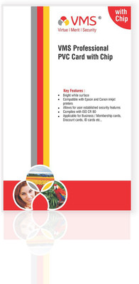 

VMS Professional PVC Card with Chip Contact Smart Card, Blank Card, Contact IC Card, White Inkjet Printable Chip Card, Blank Smart Contact IC 100 Card (100) Business Card(White, Pack of 100)