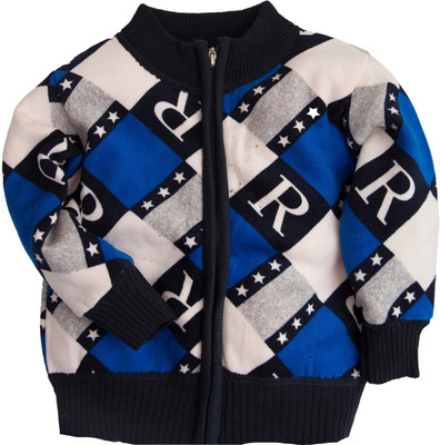

Kidofash Baby Boys & Baby Girls Zipper Printed Cardigan, Dark blue