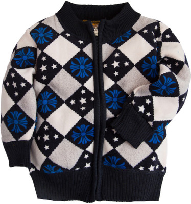 

Kidofash Baby Boys & Baby Girls Zipper Printed Cardigan, Blue