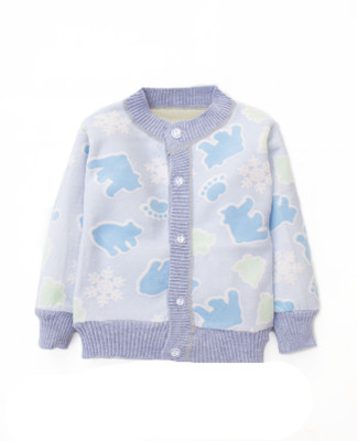 

Kidofash Baby Boys & Baby Girls Button Printed Cardigan, Blue