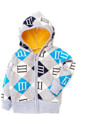 

Kidofash Baby Boys & Baby Girls Zipper Printed Cardigan, Blue