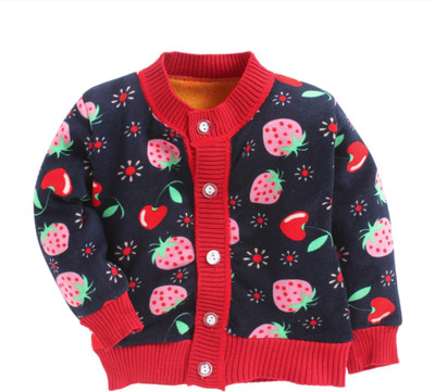 

Kidofash Baby Boys & Baby Girls Button Applique Cardigan, Red