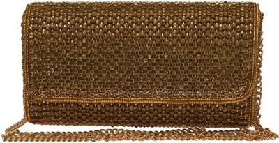 

The Indian Handicraft Store Party Gold Clutch